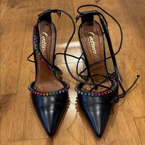 L’Intervalle Black Jeweled Heels